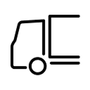 black and white truck icon image