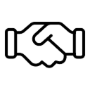 black and white handshake icon image